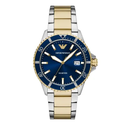Emporio Armani Men's World Explorer Three-Hand Date Two-Tone Stainless Steel Watch
